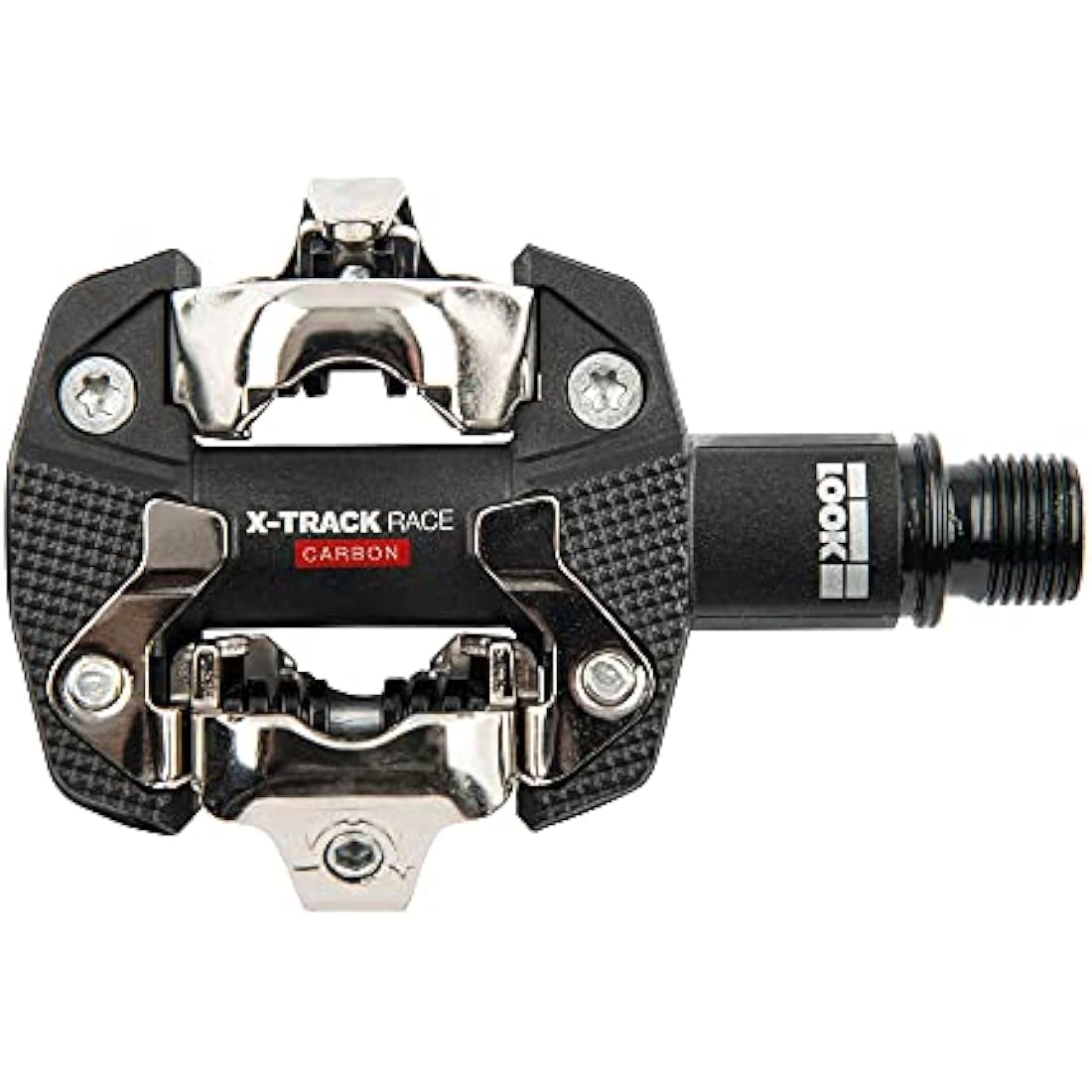 LOOK Cycle - X-TRACK Race Carbon MTB Pedals - Standard SPD Mechanism Compatible - Carbon Body - Chromoly+ Axle - Large Platform - Extremely Reliable Clipless Pedals