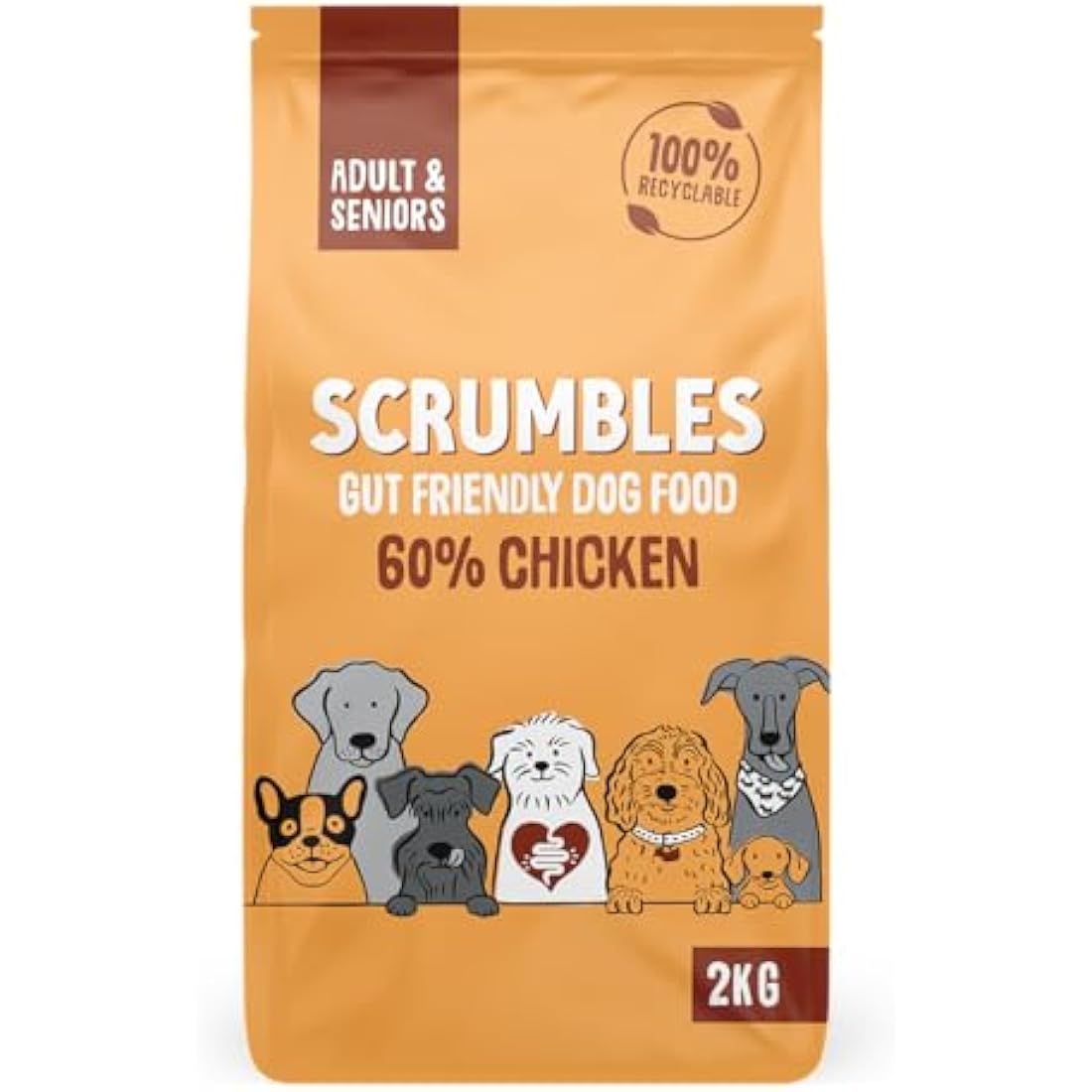 Scrumbles Dry Dog Food with Fresh Chicken, 2 kg (Pack of 1),package may vary