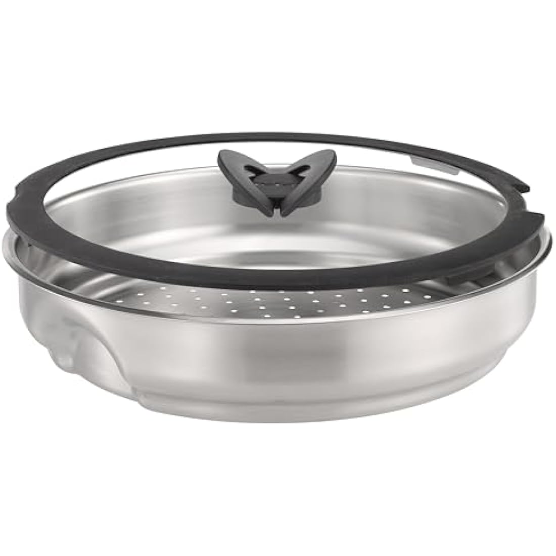 Tefal Ingenio Stainless Steel Steamer With Glass Lid