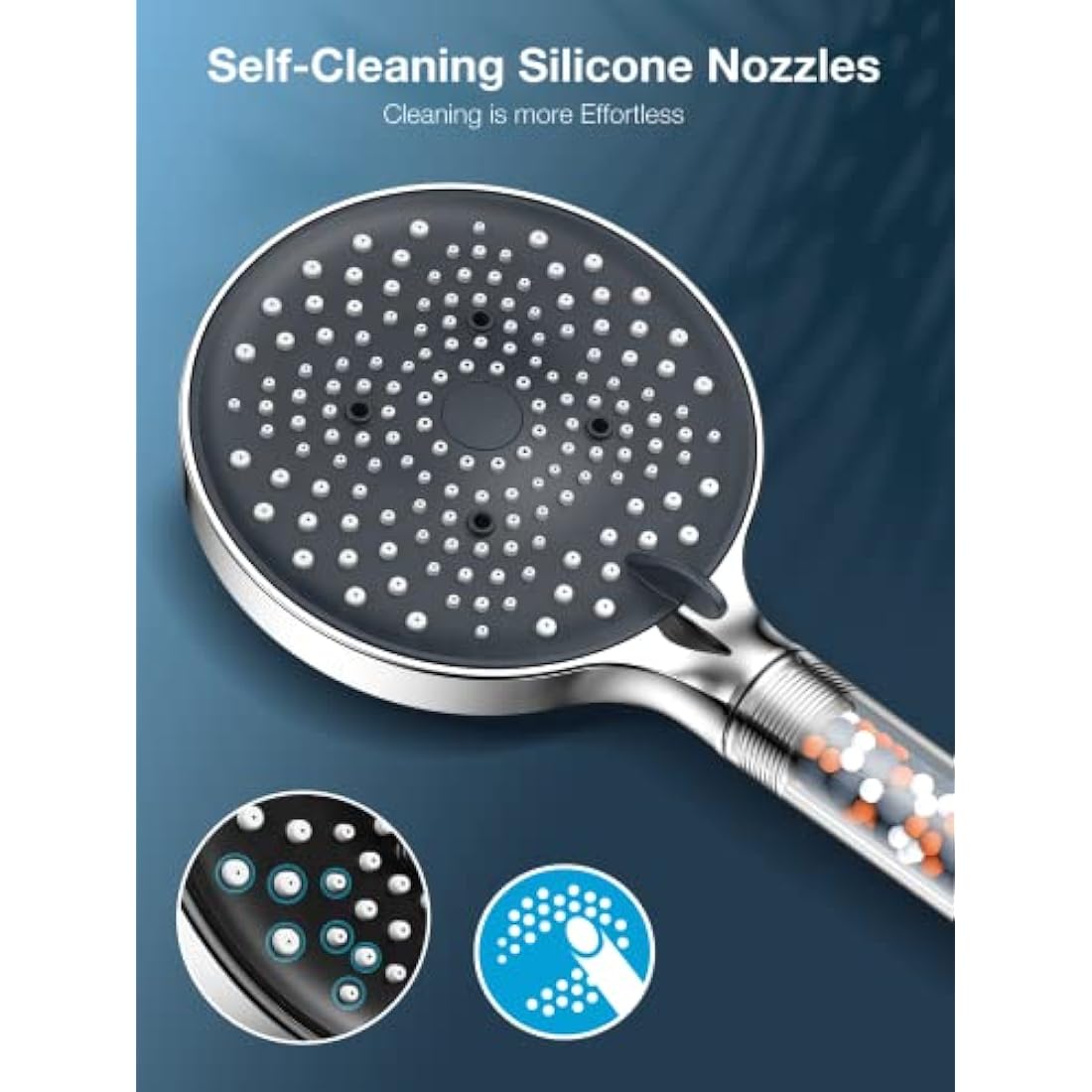 YEAUPE PRO Filter Shower Head and Hose - High Pressure 6 Modes Φ130mm Bathroom Shower, Remove Residual Chlorine Water Softener for Hard Water,Large Powerful Flow,Universal Replacement Showerheads