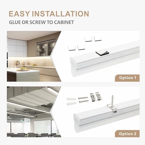 Qsmile LED Batten Lights with UK Plug, 6-Pack 4FT 18W 2200lm Garage Lighting, T5 4000K Workshop Lighting, Connect Up to 6 LED Tube Lights, Office Lighting with On/Off Switch, Light Fixture