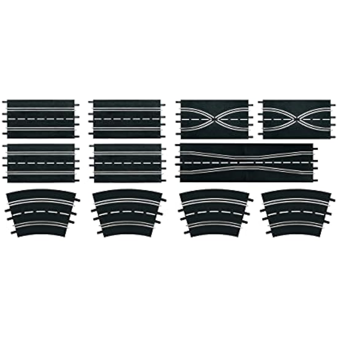 Carrera Evolution 20026956 Track Extension set (4 straights, 2 lane change sections 2 chicanes, 4 curves 2/30°), 12 Pieces