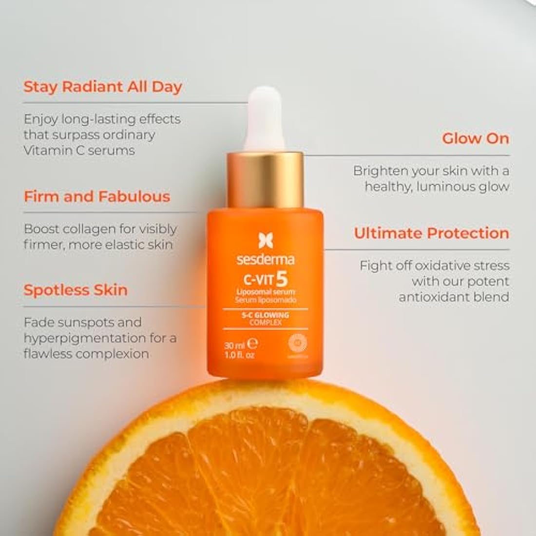 Sesderma C-Vit Liposomal Serum 30ml - Hydrating Vitamin C Serum for Face - Anti Aging Serum - Grade Skincare - Radiant and Youthful Skin - Cruelty Free Formula