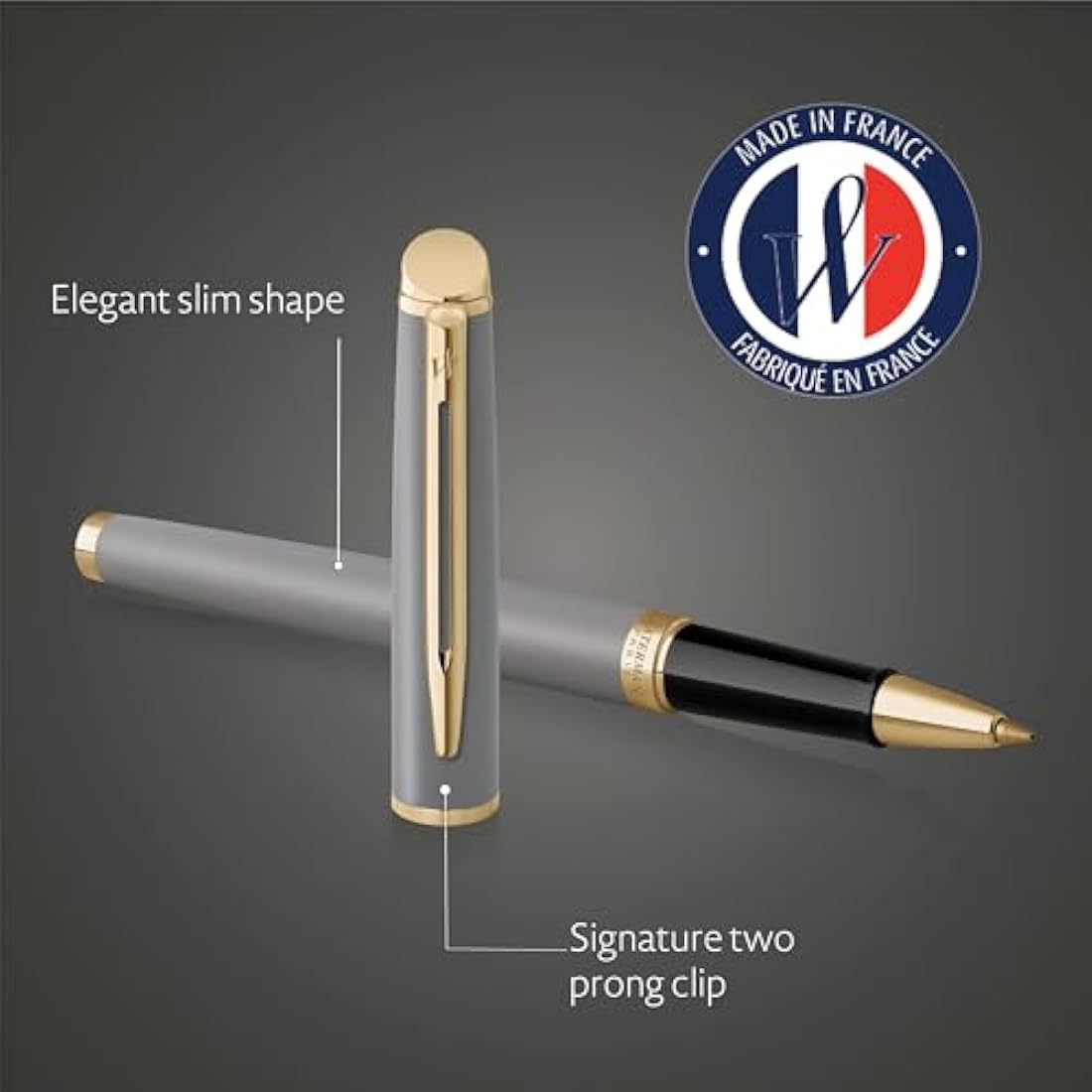 Waterman Hémisphère Rollerball Pen | Stone Grey (The Understated Edit Collection) | Fine Point with Black Ink | Gift Box