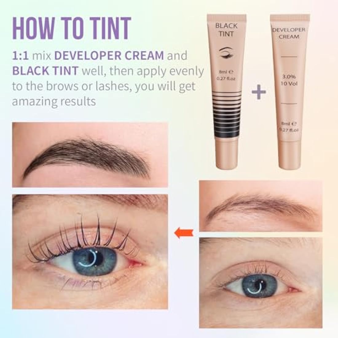PERMANIA Lash Lift and Tint Kit, 2025 New Upgraded Lash & Brow Tint and Lift Kit, 4-in-1 Eyelash Perming and Eyebrow Lamination Kit with Tint, Beginner Friendly, Lash Up to 4-6 Weeks
