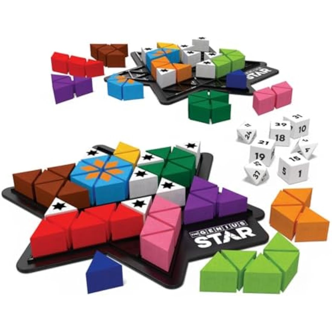 The Happy Puzzle Company The Genius Star Game - 165,000+ Puzzle Challenges for a Fun Family Board Game Night - Logic Puzzles STEM Educational Learning Resources - Smart Games for Kids & Adults Ages 8+