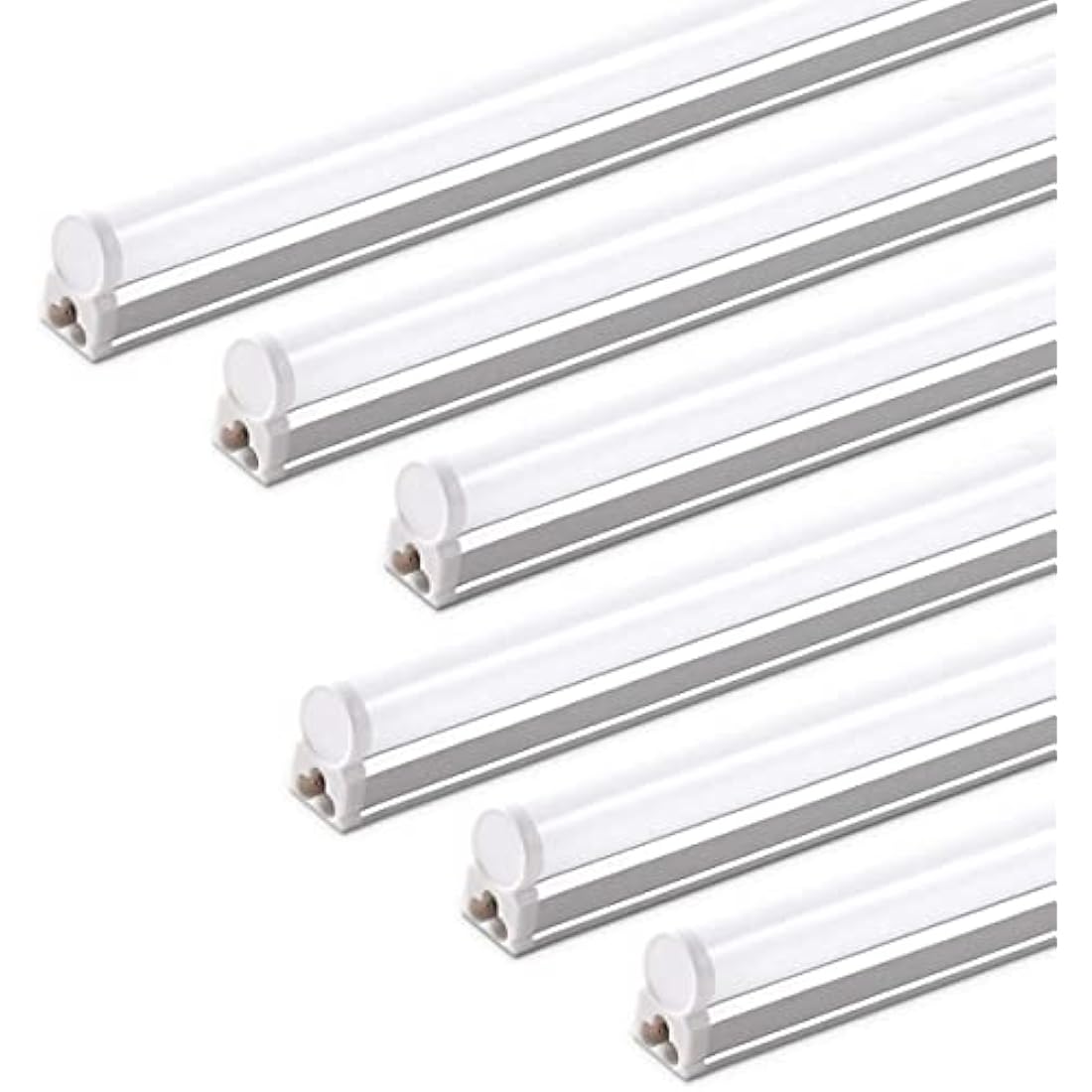Barrina Led Batten Light 2ft, T5 1100lm 10W 6500K Super Bright White LED Garage Workshop Lighting,Wall and Ceiling Batten Lights 6-Pack