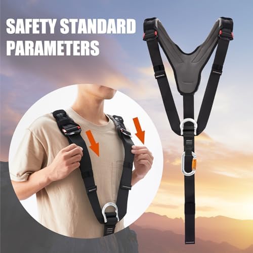 SOB Climbing Harness Shoulder Harness, Adjustable Shoulder Harness with Carabiner, Compatible with Climbing Harnesses