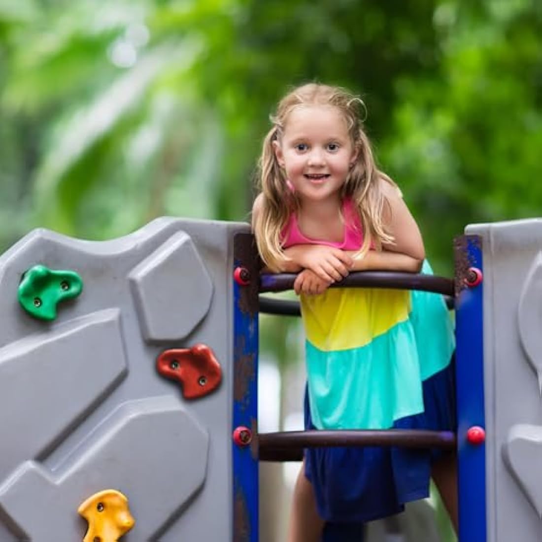 ALPIDEX Children's climbing holds, load capacity up to 200 kg, Mounting material included, different quantities multicolored - 30 pieces