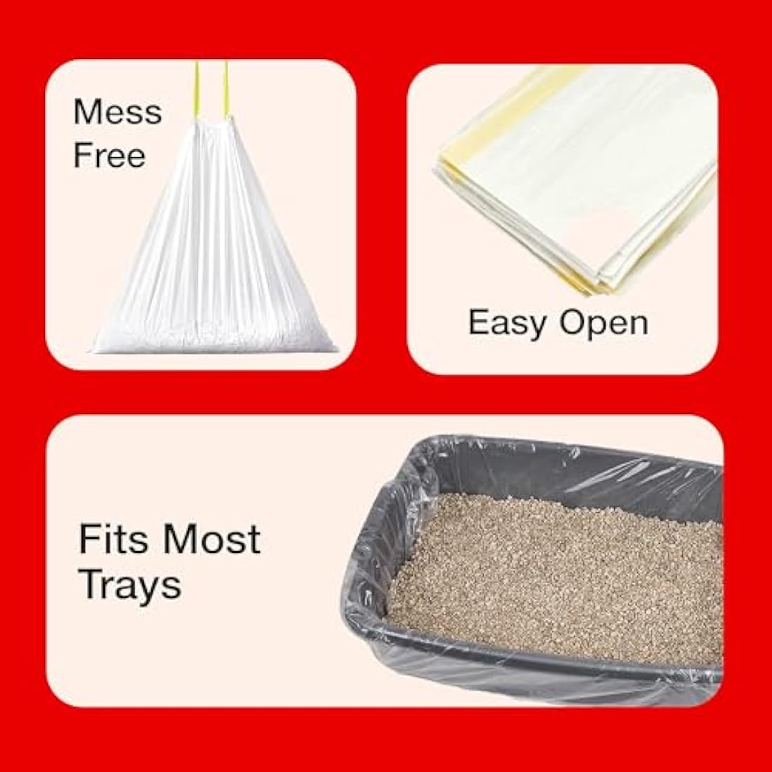 Petface Cat Litter Tray Drawstring Liners, 8 Large Liners