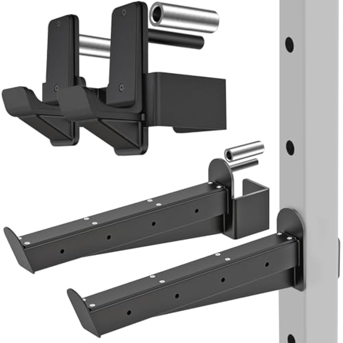 Kipika Safety Spotter Arms-Heavy Duty Barbell Safety Catches with Rubber Pad,Power Rack Attachments for Squat, Bench Press and More