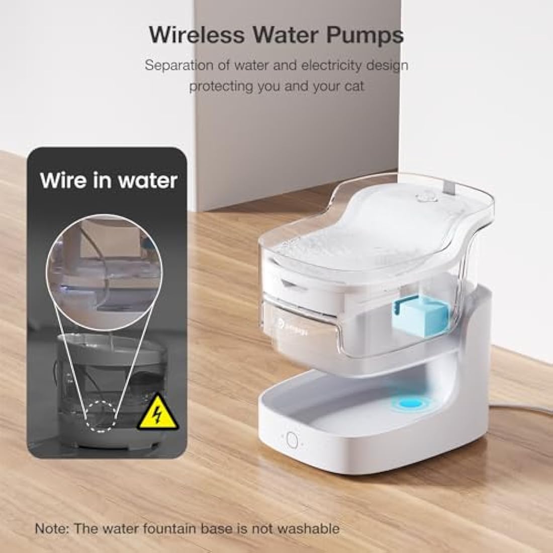 PETGUGU Smart Cat Water Fountain APP Monitor Water Intake 2L Capacity Cat Fountain Dog Water Fountain Dispenser Pet Fountain for Drinking(2.4G WiFi PF1)
