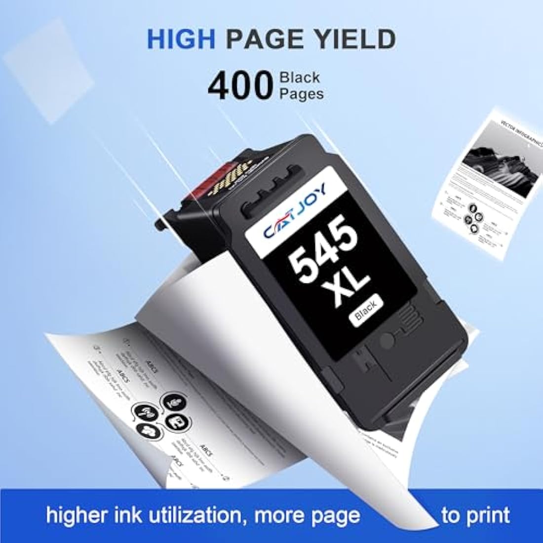 CATJOY PG-545XL Ink Cartridge Black,Printer Ink 545XL Replacement for Canon 545 Black Ink Cartridges,PG 545 Ink Cartridge XL for Pixma TS3350 TS3355 TS3300 TS3150 MG3050 MG2550s TR4550 TR4500