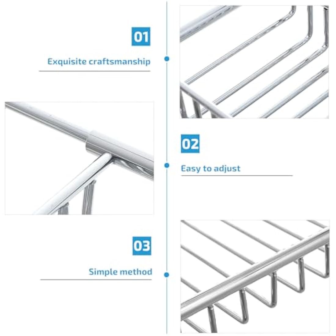 Cabilock Stainless Steel Bathtub Tray Stretchy Anti Slip Bathtub Tray Over Bath Tub Racks for Shower Bath Phone Pad Book Holder Silver
