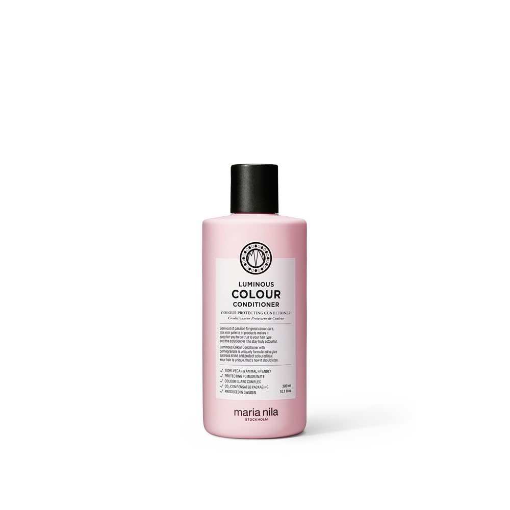 Maria Nila Luminous Colour, Conditioner 300 ml, Reduces Colour Loss from Washing, Pomegranate Counteracts Dehydration, 100% Vegan & Sulfate/Paraben
