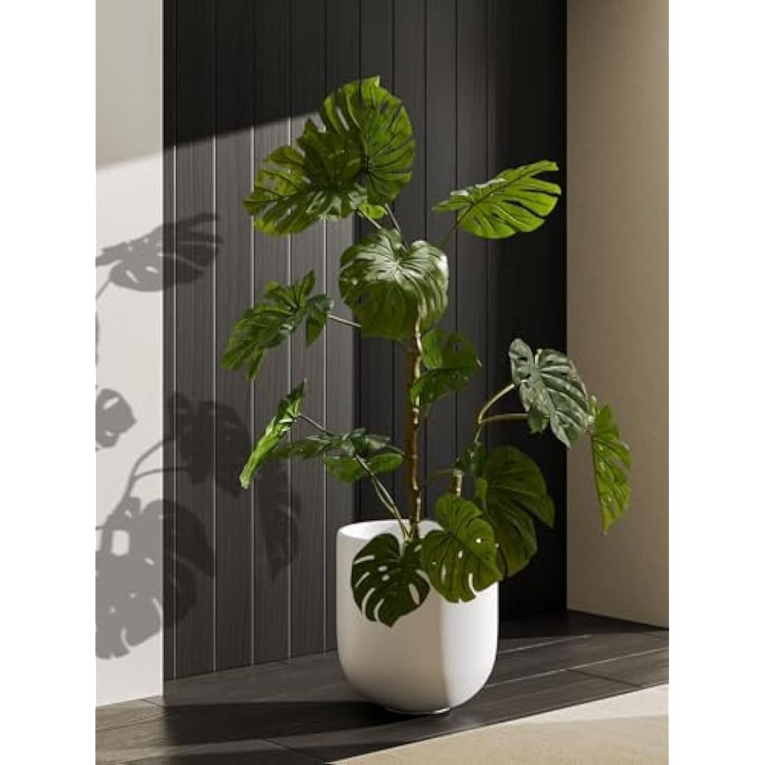 LE TAUCI 30 cm Plant Pot, Ceramic Large Planters for Indoor Plants, Indoor Plant Pots for Home Garden Patio Office, Outdoor Flower Pots with Drainage Holes and Rubber Plug, White