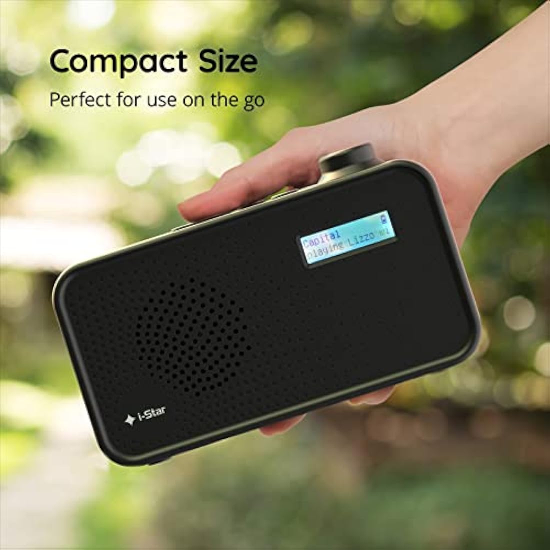 DAB Radio Portable, DAB Plus/DAB Radio, FM Radio, Small Radio, Digital Radio Mains Powered or Battery, USB Charging, Clear LCD Display (Black)