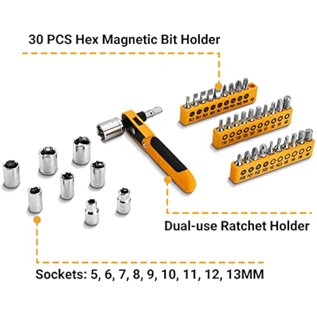 DEKO 100 Piece Home Repair Tool Set,General Household Hand Tool Kit with Plastic Tool Box Storage