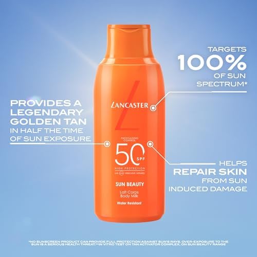 Lancaster Sun Beauty Body Milk SPF30 400ml, Photoaging Control, Broad Spectrum Sun Protection, Lightweight Texture & Non-Greasy, Water Resistant Formula, Suitable for All Skin Types, Vegan