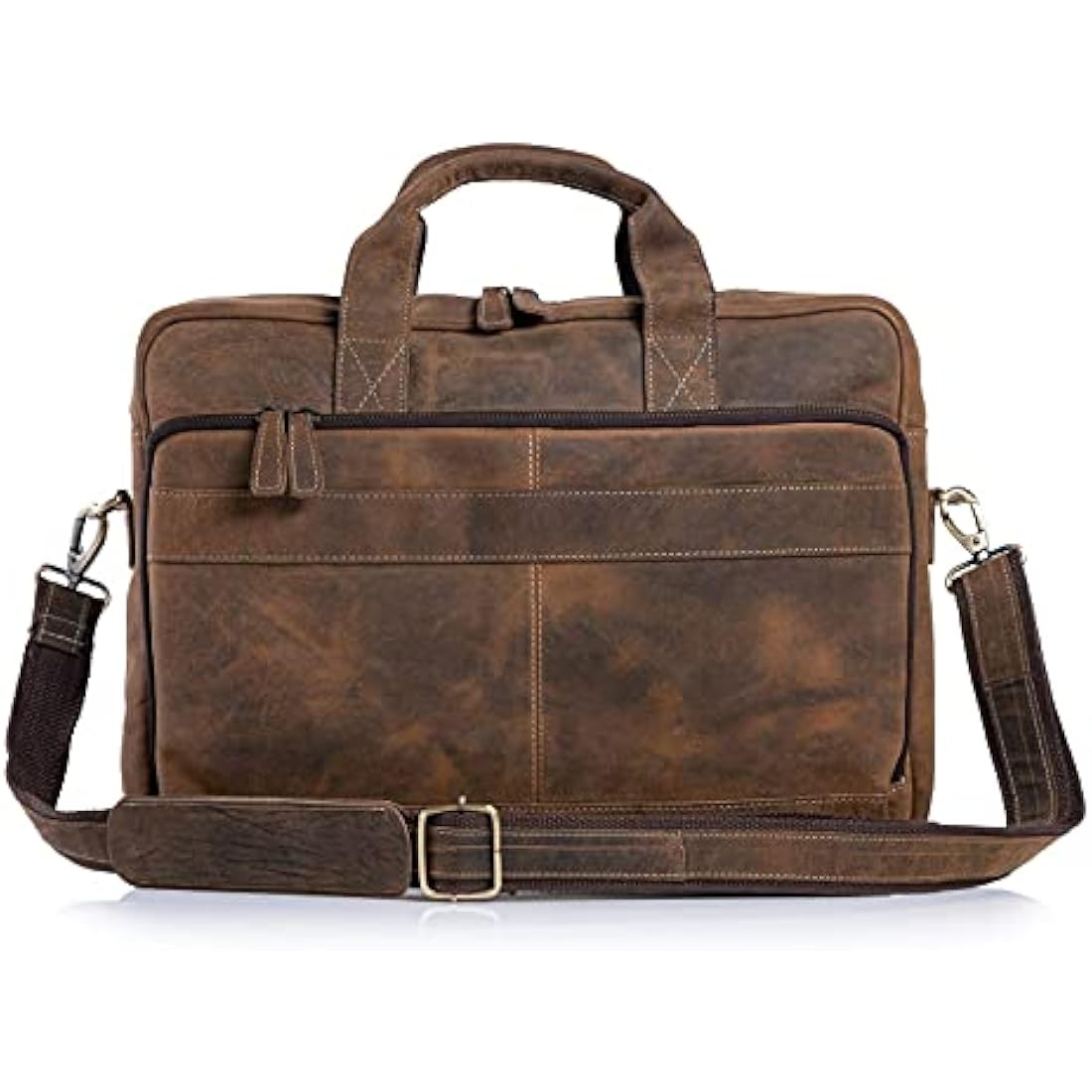 KomalC 16 Inch Leather briefcases Laptop Messenger Bags for Men and Women Best Office Satchel Bag