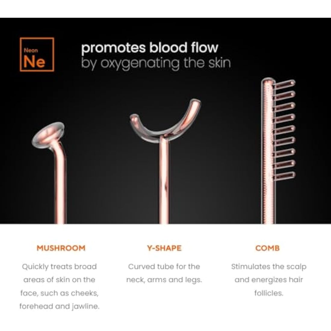 NuDerma Professional Skin Therapy Wand - Portable Handheld High Frequency Skin Therapy Machine with 6 Neon & Argon Wands - Acne Treatment - Skin Tightening - Wrinkle Reducing – Facial Skin Lifter