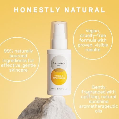 Balance Me Vitamin C Repair Serum 30ml, Hydrating Serum with Hyaluronic Acid and Collagen, Treatment for Hyperpigmentation, Dark Spots and Wrinkles