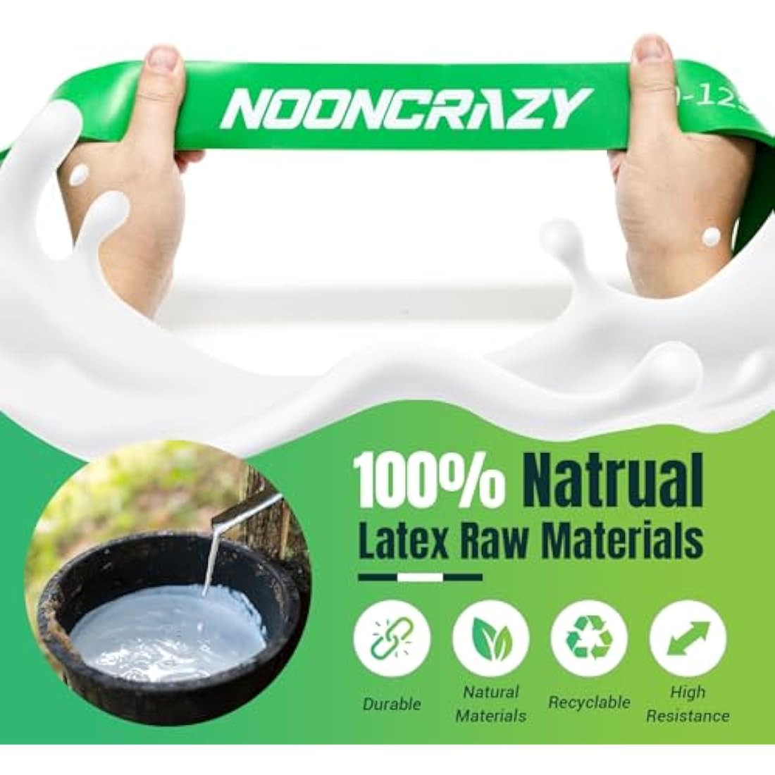 nooncrazy Resistance Bands Set, Pull Up Assistance Bands 4 Different Levels with Handles & Door Anchor & Training Poster, Gym Bands for Strength Training, Yoga, Muscle Toning for Men and Women