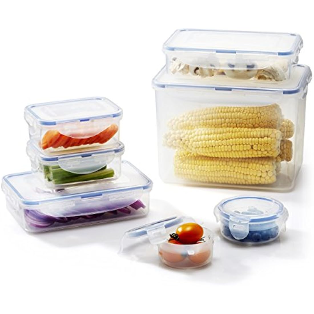 LocknLock Handy Rect. 8ltr incl. Freshness Tray (315 x 230 x 150mm), Clear/Blue