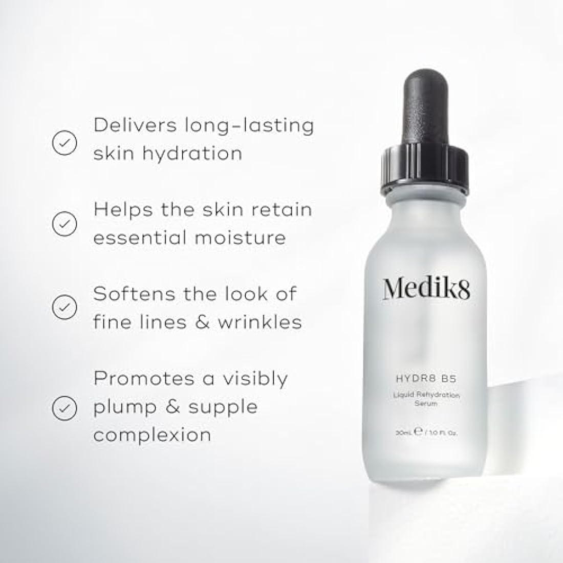 Medik8 Hydr8 B5 - Liquid Rehydration Serum With Hyaluronic Acid - Replenishes, Smooths & Plumps Skin - Ideal For Normal to Sensitive Skin Types - 30ml