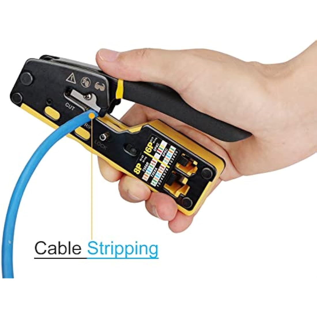 Solsop Pass Through RJ45 Crimp Tool Kit Ethernet Crimper CAT5 Cat5e Cat6 Crimping Tool Kit