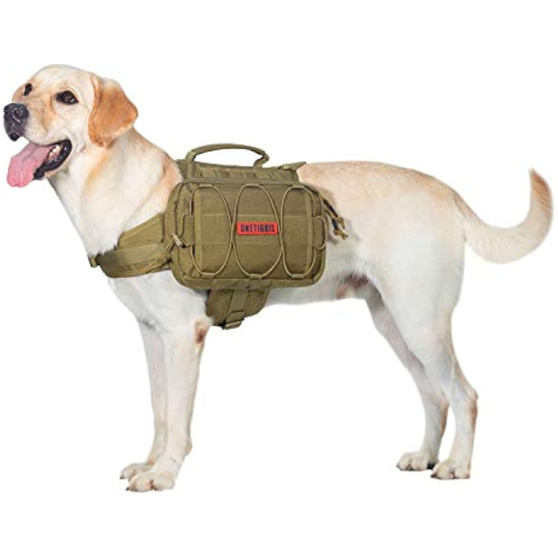 OneTigris Mammoth Dog Backpack 2.0 Version Tear Camping Hiking Dog Backpack for M/L Size Dogs (Brown, M)
