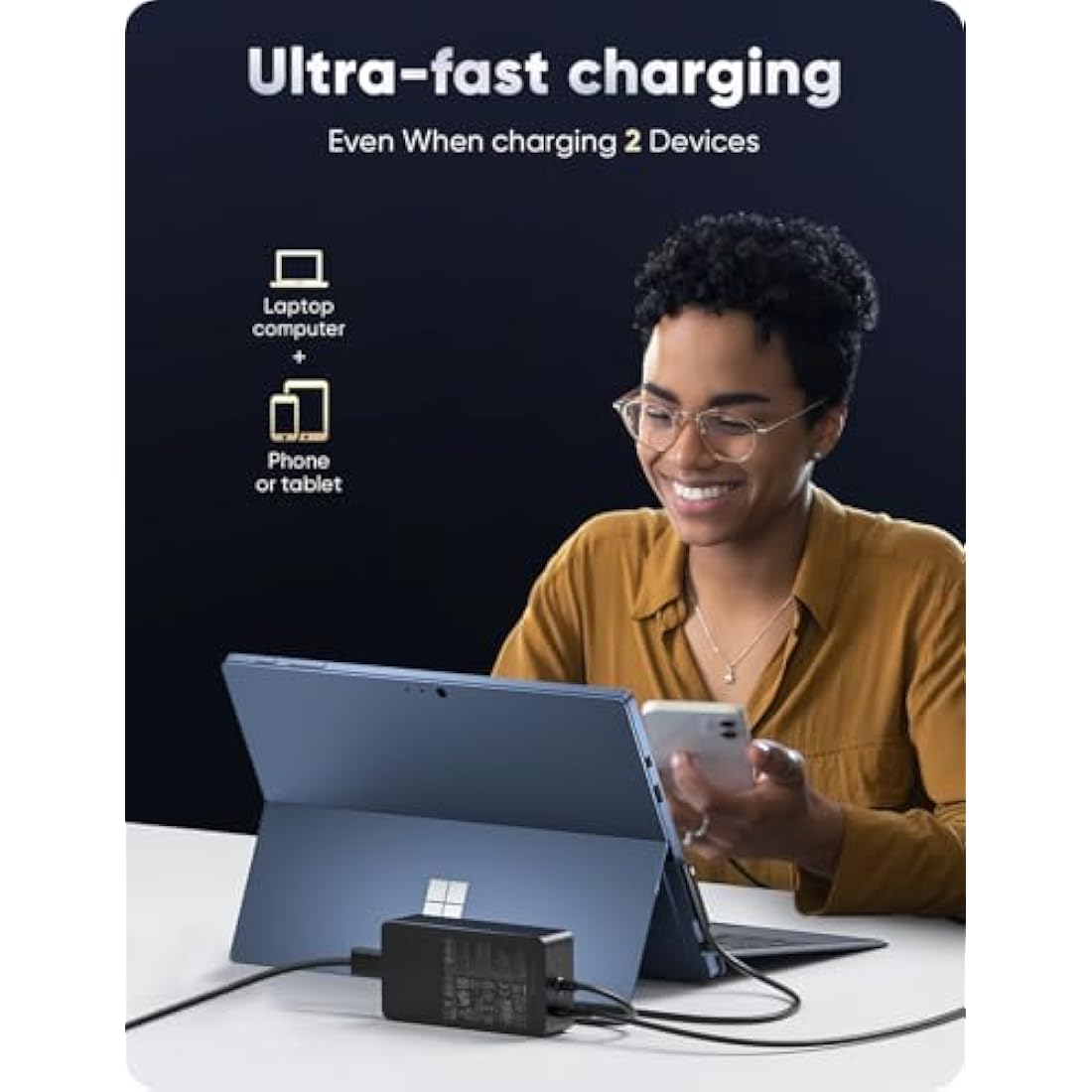 Surface Pro Charger, 127W Microsoft Surface Charger for Surface Book 3/2/1, Surface Laptop Studio 2/1, Surface Pro 11/10/9/8/7/6/5/4, Surface Laptop 7/6/5/4/3, Surface Go/Tablet,Surface Laptop Charger
