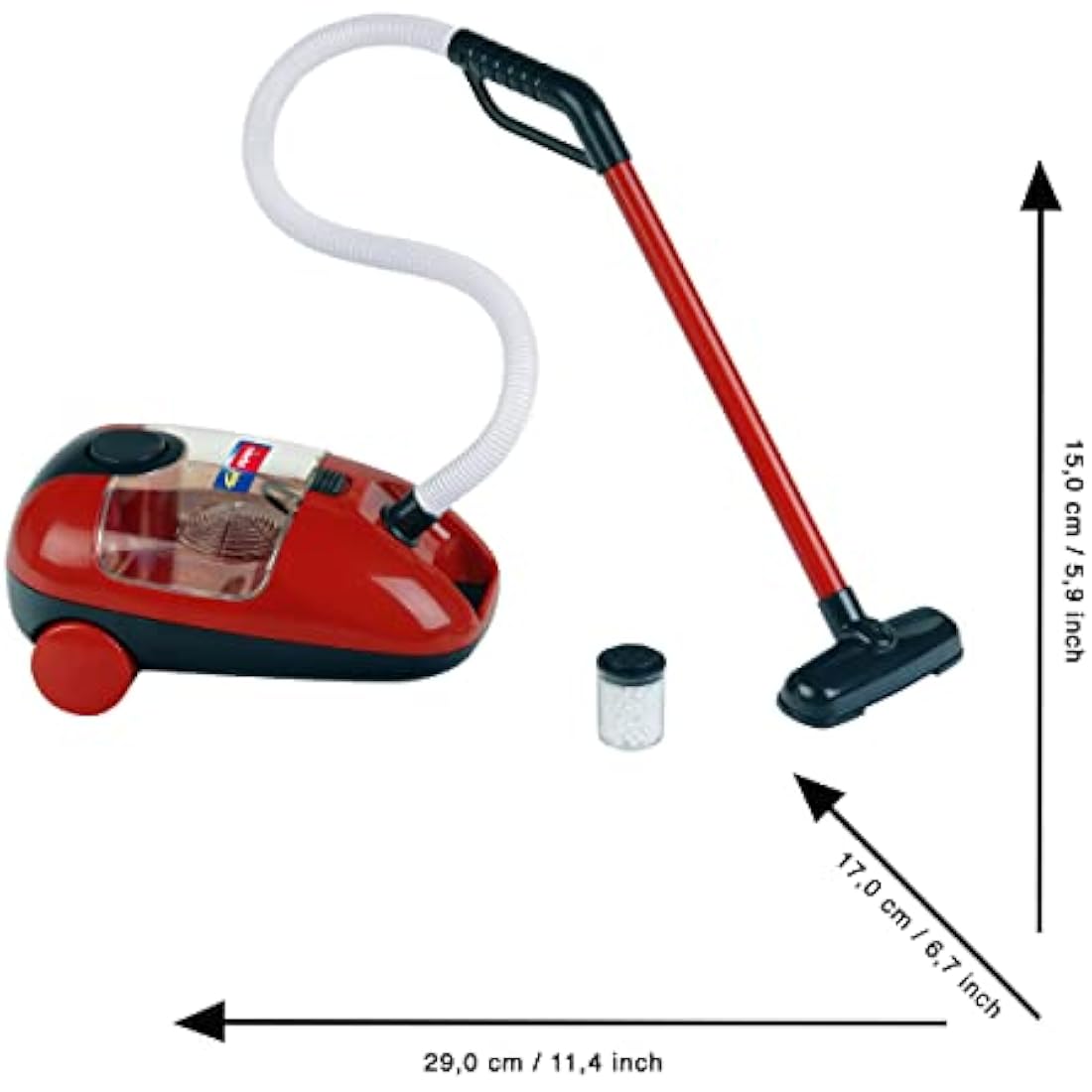 Theo Klein 6719 Vileda Vacuum Cleaner I Battery-Powered Children's Vacuum Cleaner with Sound and Suction Function I Dimensions: 17 cm x 29 cm x 15 cm I Toy for Children Aged 3 Years and up