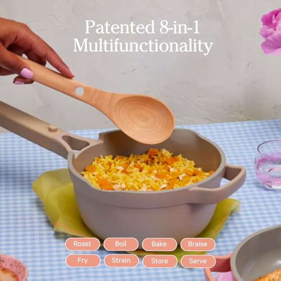 Our Place Perfect Pot - Mini 2.4L Nonstick Ceramic Sauce Pan with Lid | Versatile Cookware for Stovetop and Oven | Steam, Bake, Braise, Roast | PTFE and PFOA-Free | Toxin-Free, Easy to Clean | Char