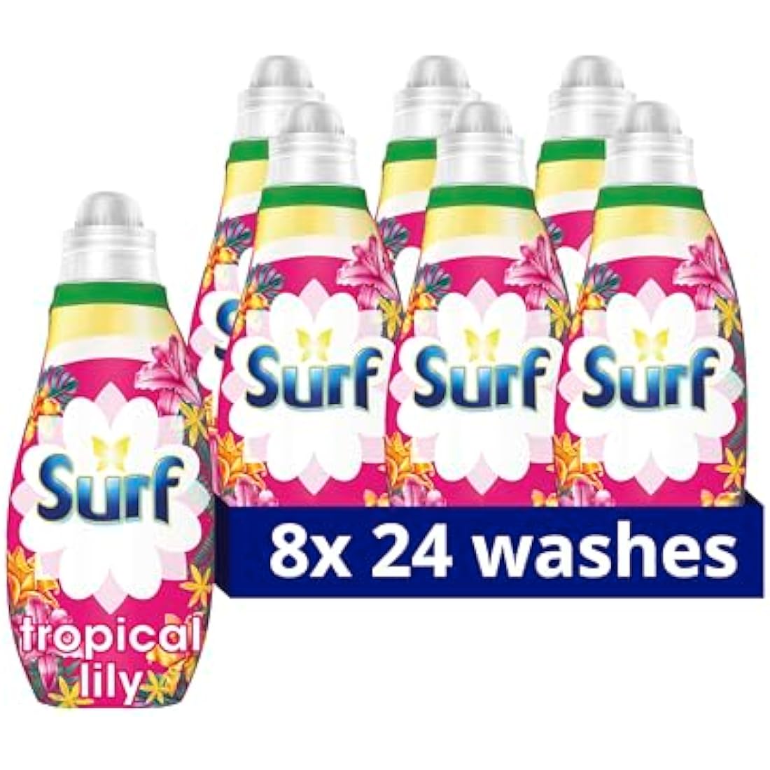 Surf Tropical Lily Concentrated Liquid Laundry Detergent infused with natural essential oils for fresh and clean washing 8x 24 washes (192 washes)