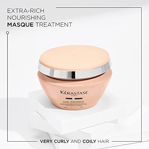 Kérastase Curl Manifesto, Extra-Rich Conditioning and Nourishing Mask, For Curly to Very Curly and Coily Hair, With Manuka Honey and Ceramide, Masque Beurre Haute Nutrition, 200 ml