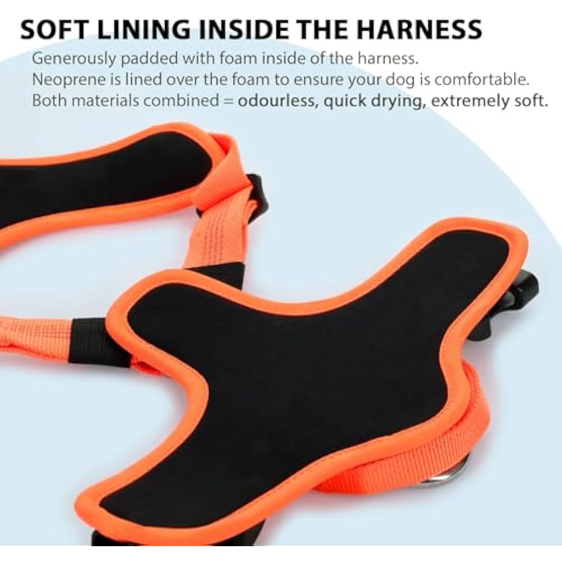 BullyBillows Active Light Dog Harness With Handle | Premium Padded Lining & Highly Reflective Harness | Orange Small