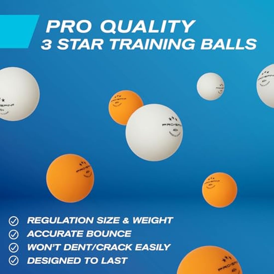 PRO SPIN Portable Table Tennis Set | Premium All-in-One Kit with Retractable Table Tennis Net for Any Table, Bats, 3-Star Ping Pong Balls & Storage Case | Great Gift & Indoor/Outdoor Game