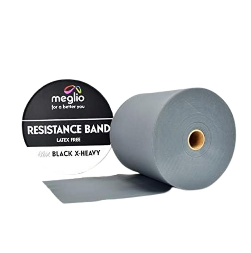 Meglio Resistance Bands Roll - Latex Free Exercise Bands for Building Strength, Pilates Band for Fitness, Flexibility, Physiotherapy, Stretching &