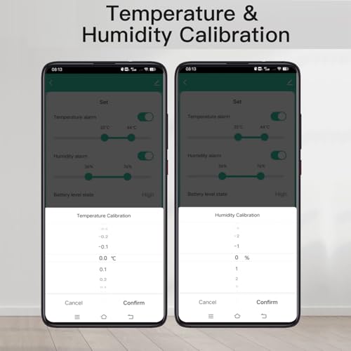 WiFi Hygrometer Thermometer Sensor: Wireless Smart Temperature Humidity Monitor with App Notification Alert, Data Storage Export, Calibration