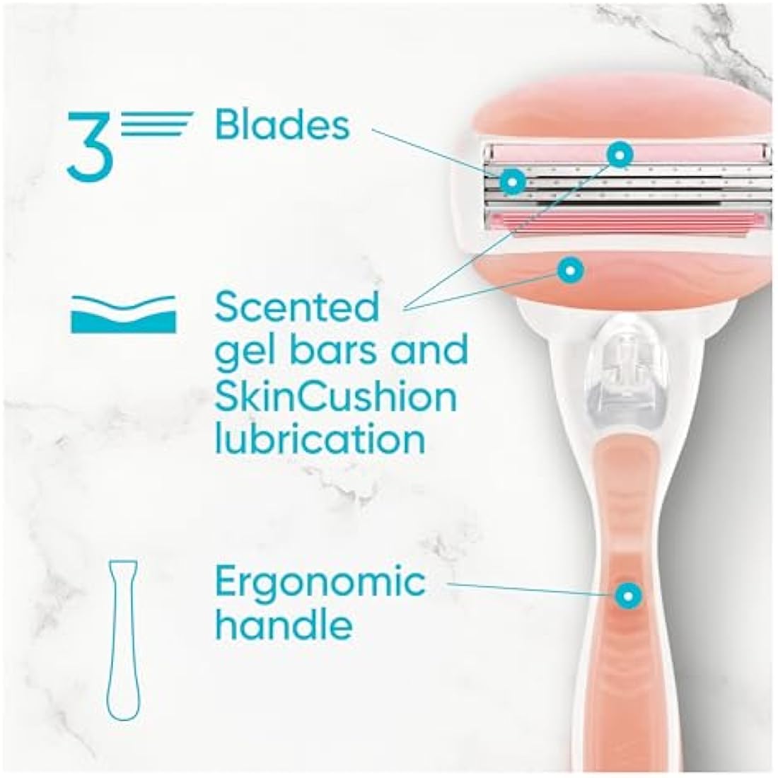 Gillette Venus Comfortglide Spa Breeze Women's Razor Blade Refills, Pack of 10, 3 built-in blades for a smooth, close shave that lasts