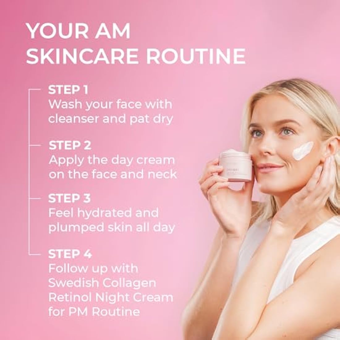Swedish Collagen Deluxe, 50 ml | Anti-Aging Day Cream with Retinol, Collagen Peptides, Vitamin E and Aloe Vera | Skin Treatment and Face Moisturiser for Hydration and Skin Health