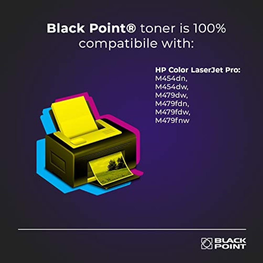 Black Point Toner Compatible with HP W2030A (HP 415A HP 415X) with Chip for HP Color Laserjet Pro: M454dn, M454dw, MFP M479dw, MFP M479fdn, MFP M479fdw, MFP M479fnw