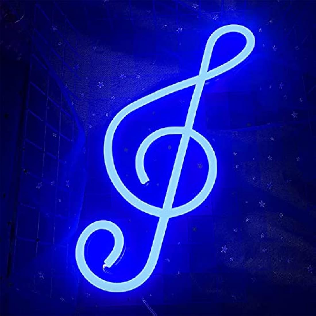 ENUOLI Music Note Neon Signs - Blue Neon Lights for Wall Decor - Battery or USB Operated - Night Lights - Decor for Bedroom, Living Room, Christmas, Wedding, Party, Bar