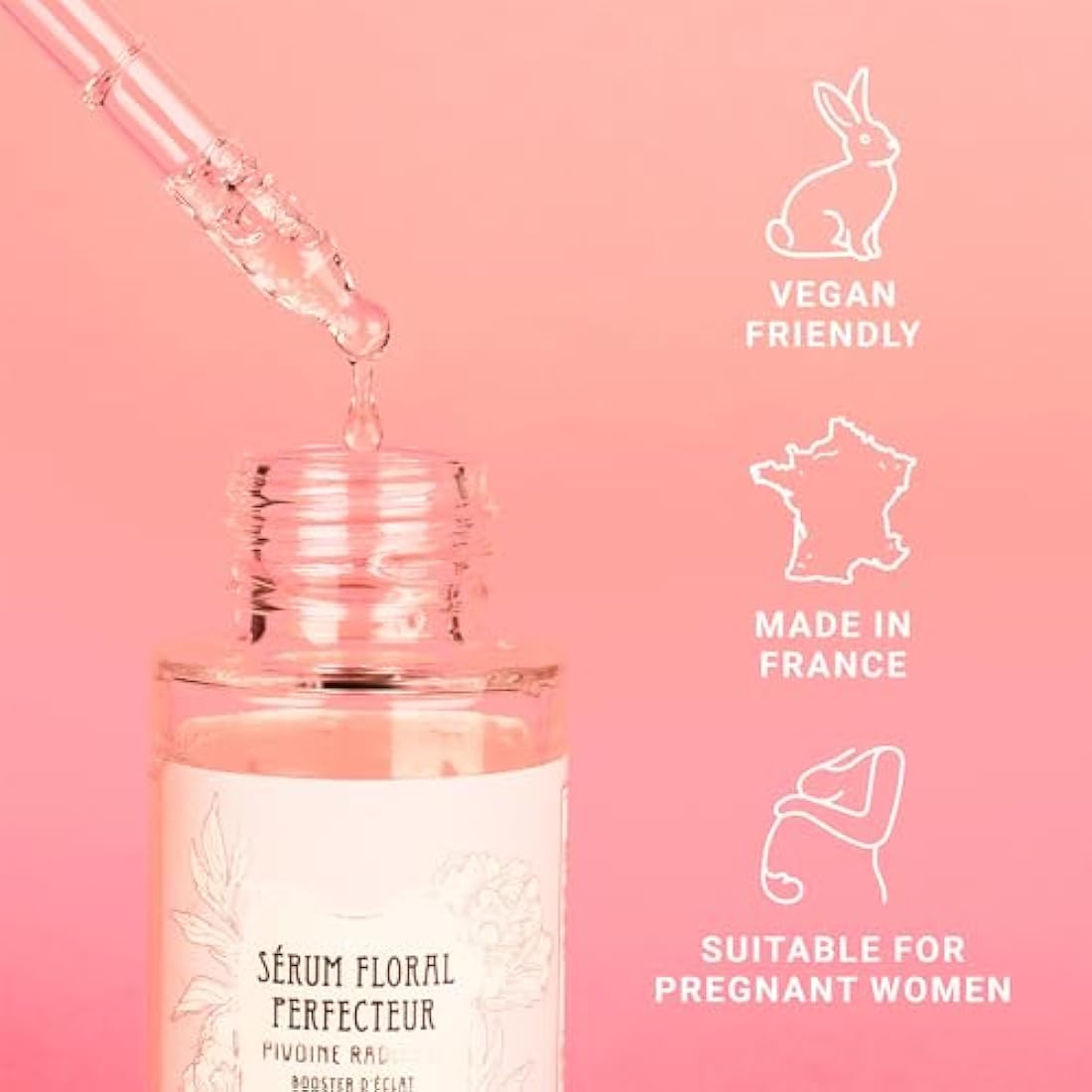 Panier des Sens - Skin Perfector Face Serum - with Jojoba + Macadamia Nut Oil + Peony - Moisturising & Skin Glow - Skin Care for Women Made in France - Facial Serum 100% Natural Ingredients – 30 ml
