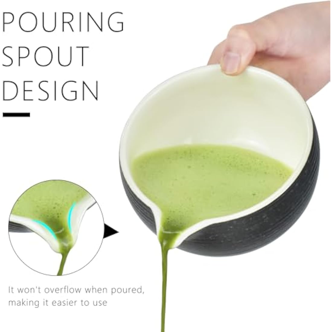 Artcome Bluestone Glaze Matcha Kit - Bowl with Pouring Spout, Whisk, Tea Scoop, Powder Strainer, Set for Usucha, Koicha and Latte (10 PCS)