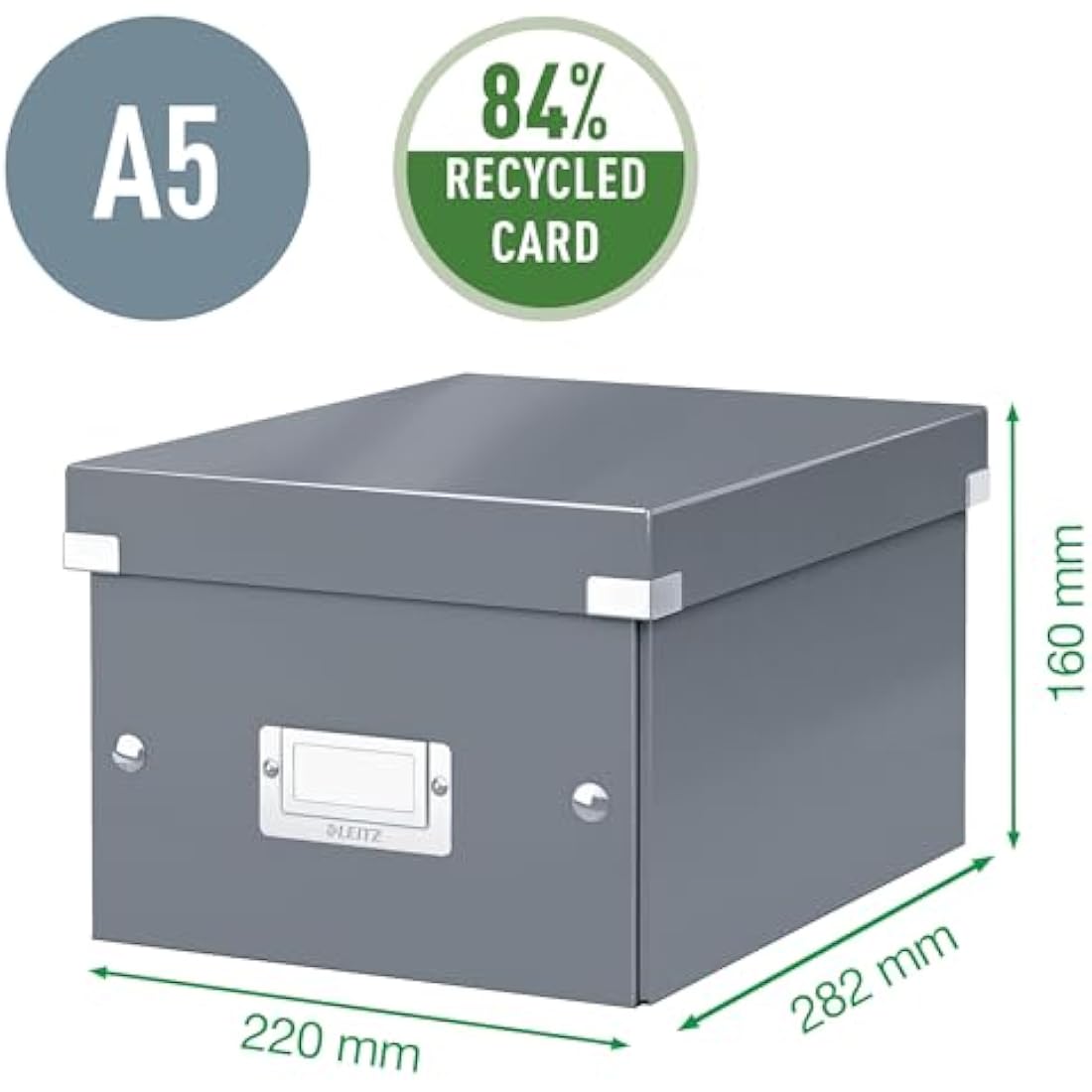 Leitz A5 Storage Box, Click and Store Range 60430095 - Small, Black