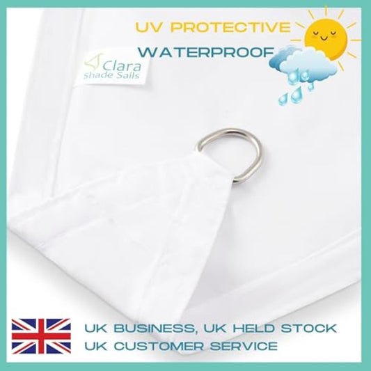 Clara Shade Sails - White Rectangle 4x5m Sun Shade Sail, Conservatory Sail Shades, Pergola Canopy, Garden Sail Canopy Waterproof, Patio Gazebo, Garden Tent, Outdoor Sun Sail Shade, Garden Awning