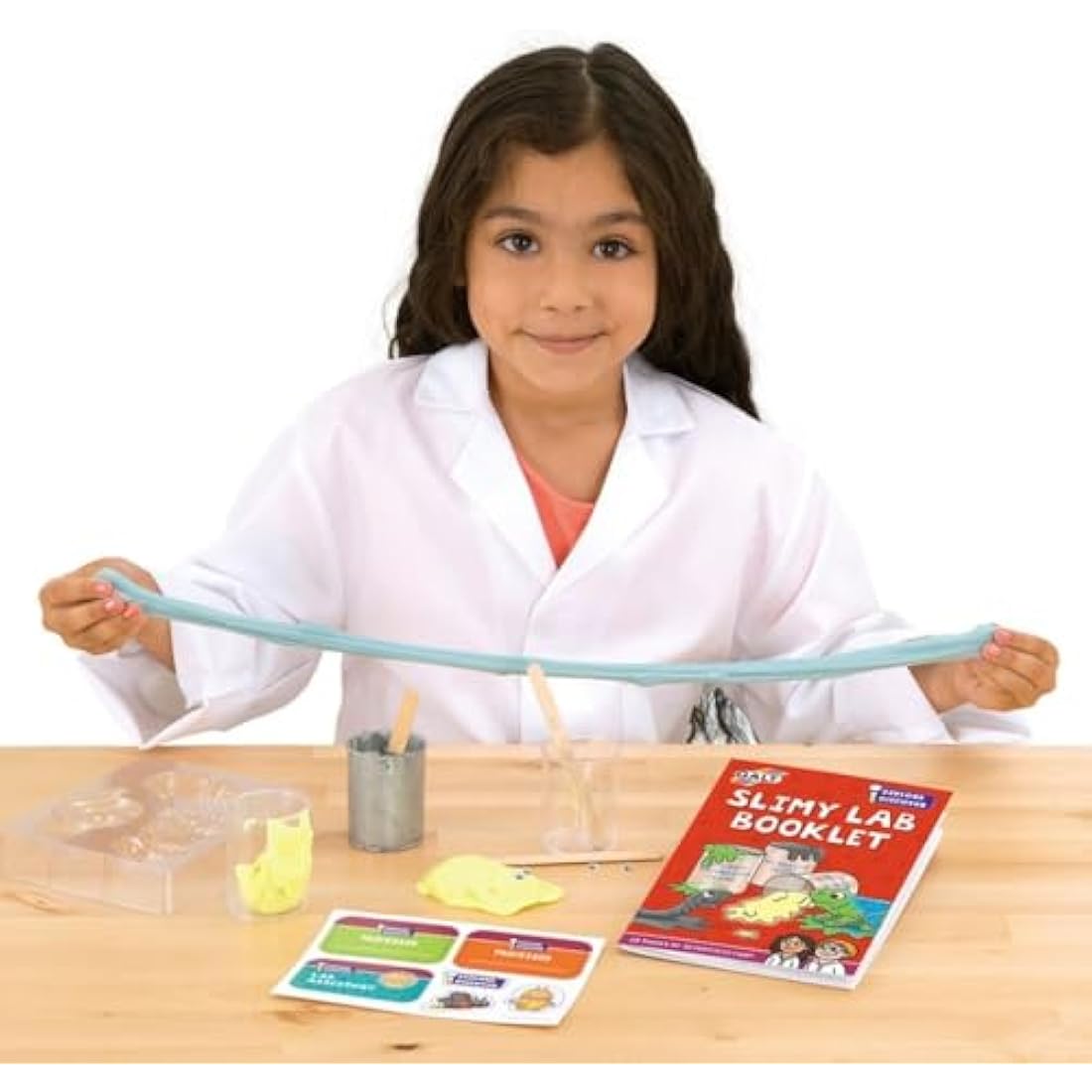 Galt Slimy Lab-Explore and Discover Science Slime Making Kit with 4 Fun Experiments from Glow in the Dark to Slime Creatures-Educational STEM Science Kit,Slime Kit for Boys and Girls Ages 5 Years Plus