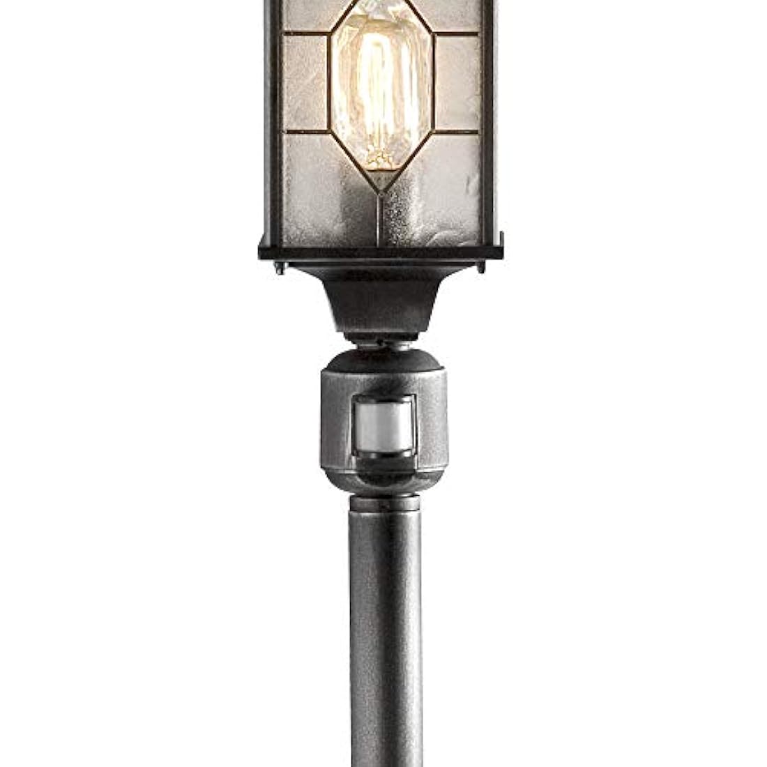 Konstsmide 7249-759 Milano Leaded Effect Up Outdoor Wall Light with PIR Sensor-Motion Detector / 1 x 75 W E27 Max Wall Lamp /Acrylic Glass / Aluminium / IP43 / Outside Light Antique, Black/Silver